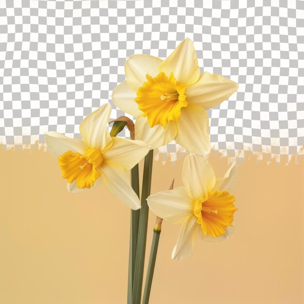 PSD een foto van narcissen met een witte achtergrond