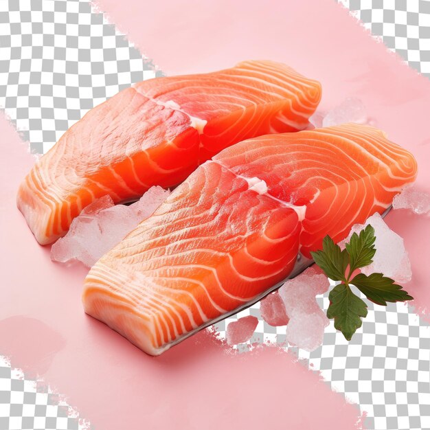 PSD een foto van zalm met ijs en ijs erop.