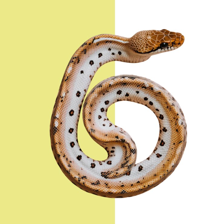 PSD een fullbody foto van een schattige bruine en witte slang met luipaard-achtige vlekken geïsoleerd op een zuivere vaste schone achtergrond transparante alfa achtergrond png
