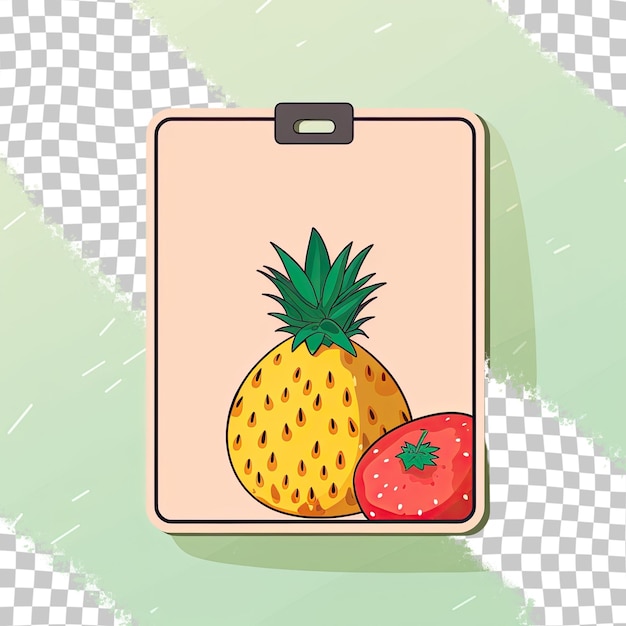 Een geïsoleerd bord met een transparante achtergrond van de fruittagkaart