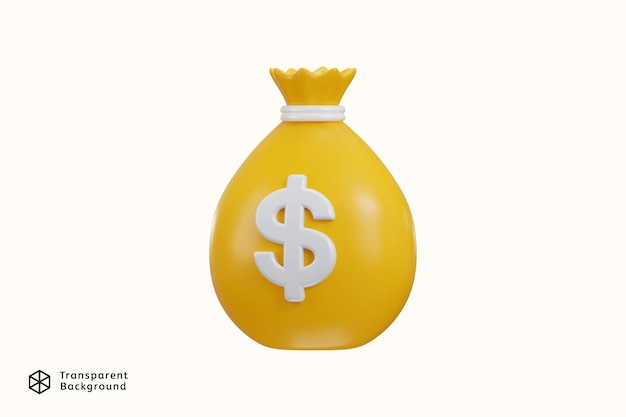 een gele tas met een dollarteken erop