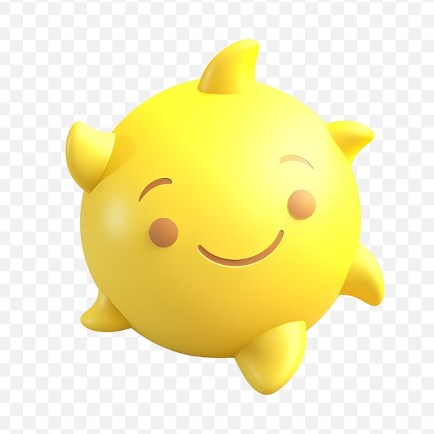 Een gele zon met een gezicht erop - cartoon zon png download