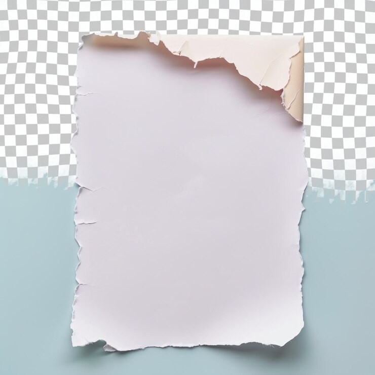 PSD een gescheurd stuk papier is op een tafel gescheurd.