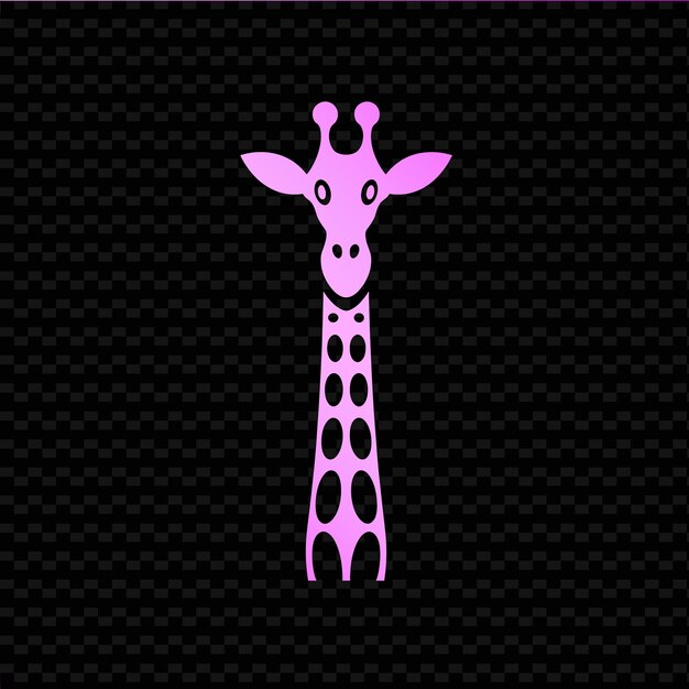 PSD een giraf met de letter l op een zwarte achtergrond
