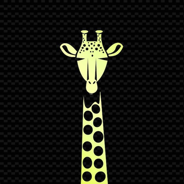 PSD een giraf met een gele en zwarte achtergrond