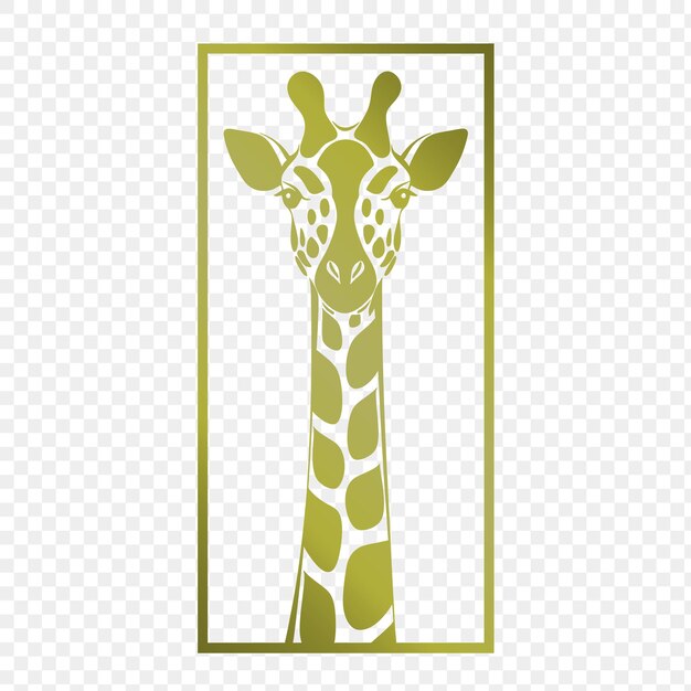 PSD een giraf met een gouden frame op zijn gezicht