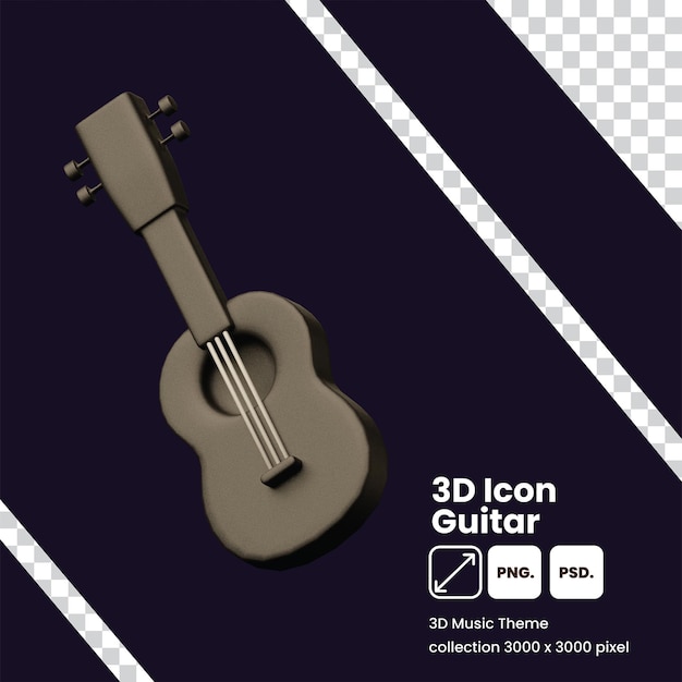 Een gitaar voor een 3d icoon gitaar