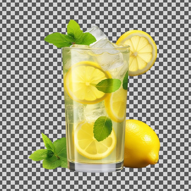 PSD een glas limonade met muntbladeren en muntbladeren