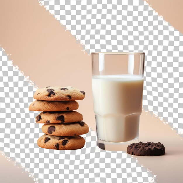 PSD een glas melk en koekjes met een glas melk