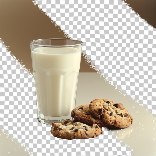 PSD een glas melk naast een glas melk en koekjes