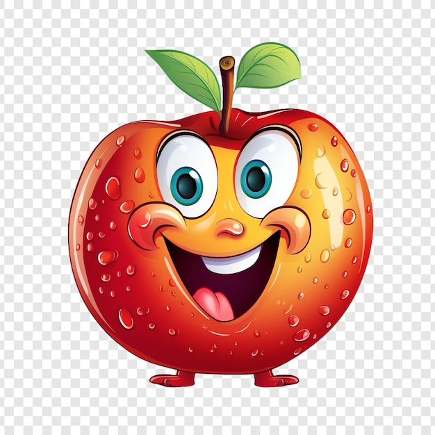 PSD een glimlachende appel met een glimlach op zijn gezicht