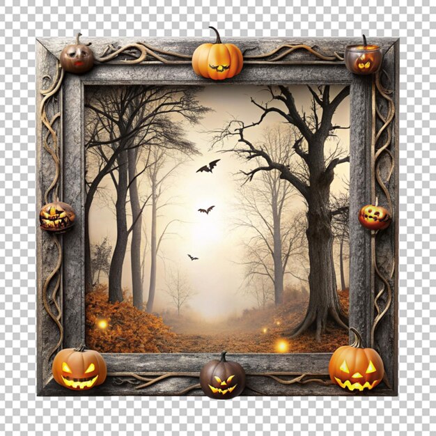 PSD een griezelig bos halloween frame.