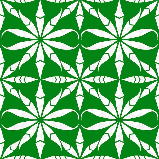 PSD een groen abstract patroon met een groene bloem op een witte achtergrond