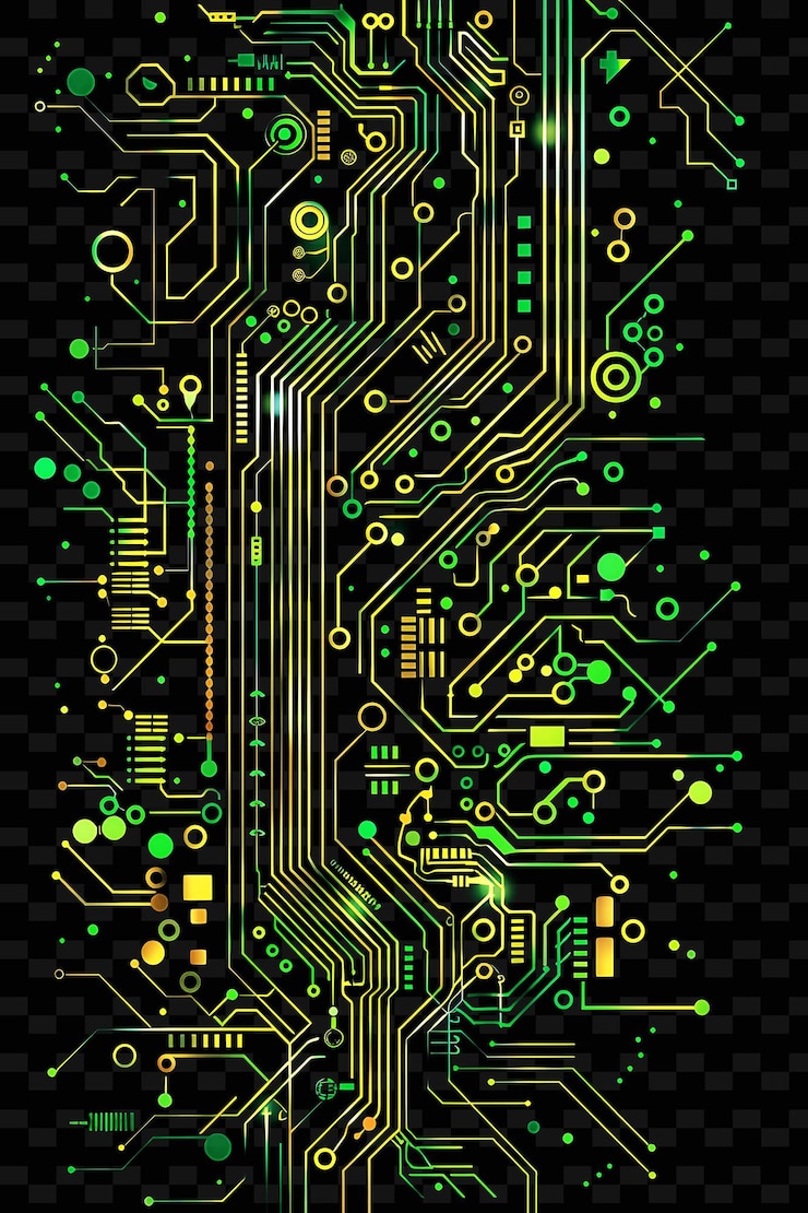 PSD een groen en geel abstract ontwerp van een digitale kunst