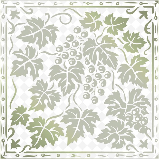 Een groen en wit bloemenpatroon met een ontwerp in het midden
