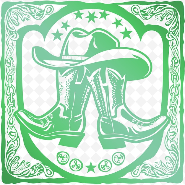 PSD een groen en wit logo met een cowboyhoed en laarzen