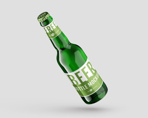 Een groen flesje bier met het woord fles erop