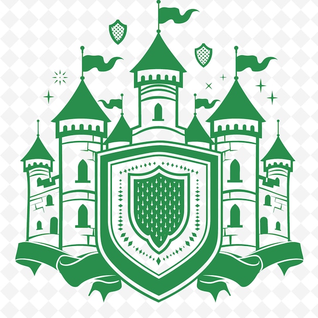 PSD een groen schild met een groen kasteel bovenop