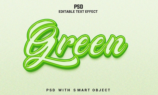 Een groen teksteffect met de titel 'bewerkbaar teksteffect'