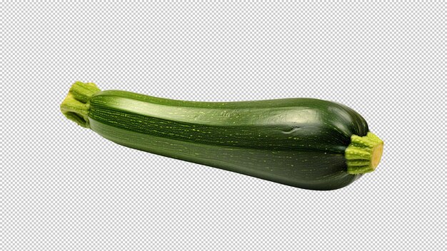 Een groene courgette met een gele steel