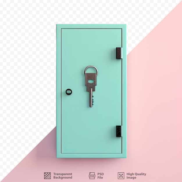 PSD een groene deur met een sleutel waarop staat 