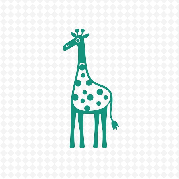 PSD een groene giraf met vlekken erop