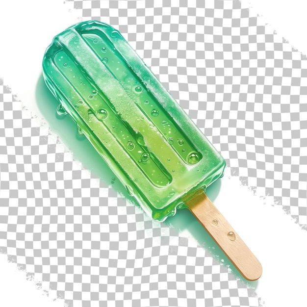PSD een groene ijsje zit op een geruite oppervlakte