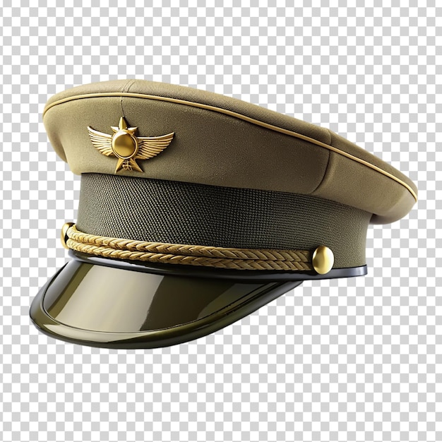 PSD een groene militaire hoed op een doorzichtige achtergrond