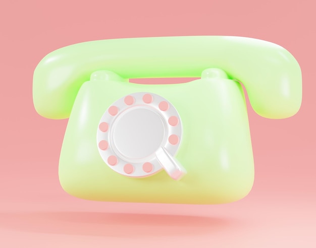 PSD een groene telefoon met een roze cirkel erop