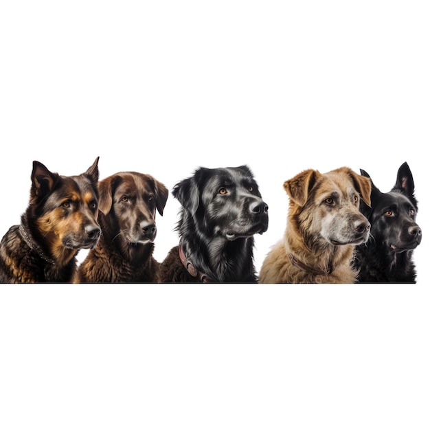 Een groep honden poserend voor de camera Generatieve AI