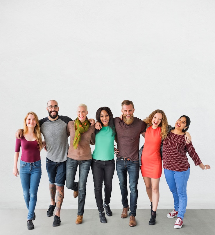 PSD een groep internationale vrienden