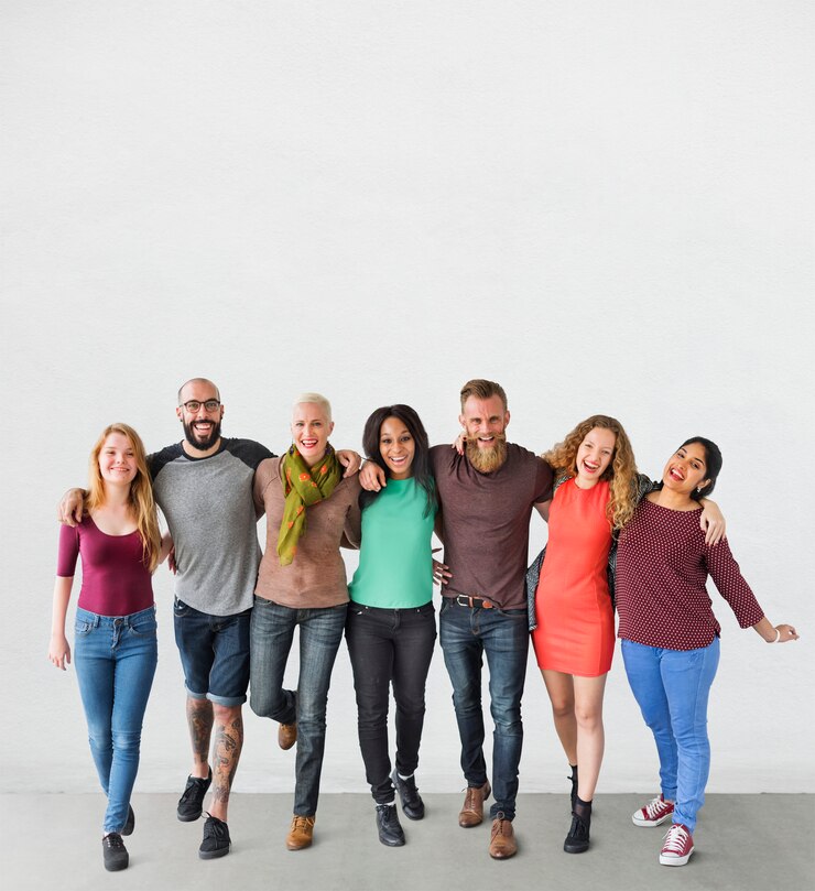 PSD een groep internationale vrienden