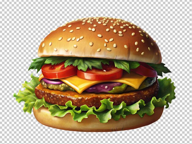 PSD een hamburger met een foto van een hamburger erop