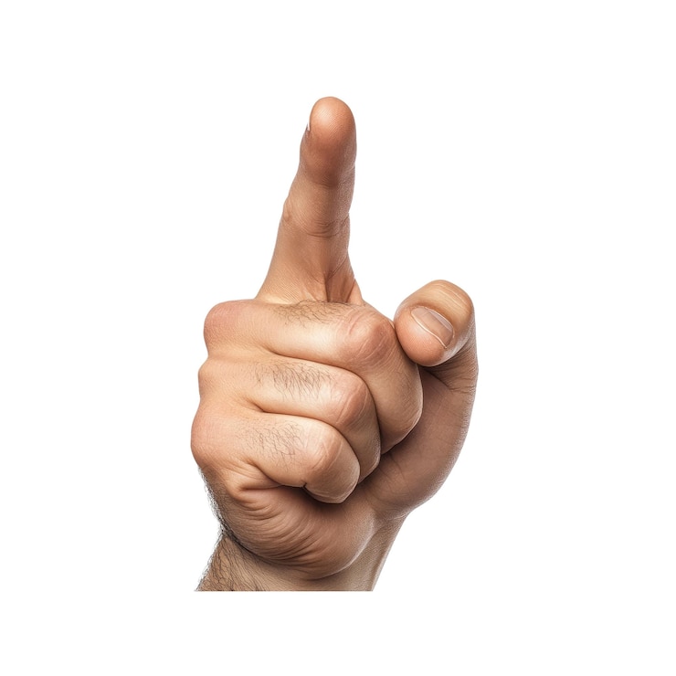 PSD een hand die met zijn wijsvinger naar boven wijst