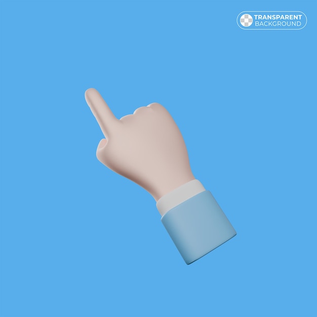 een hand die wijst met een blauwe achtergrond