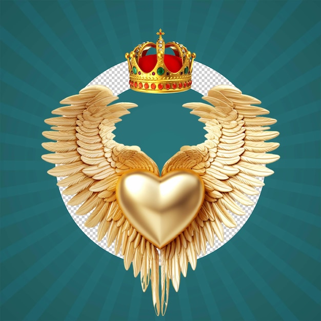 PSD een hart met een gouden kroon en een hart met een gouden kroon