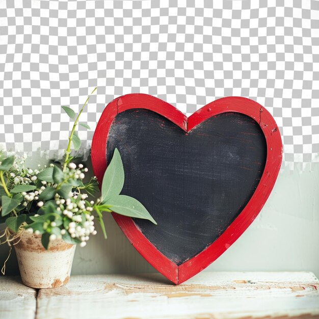 PSD een hart met een plant op de achtergrond met een bloempot