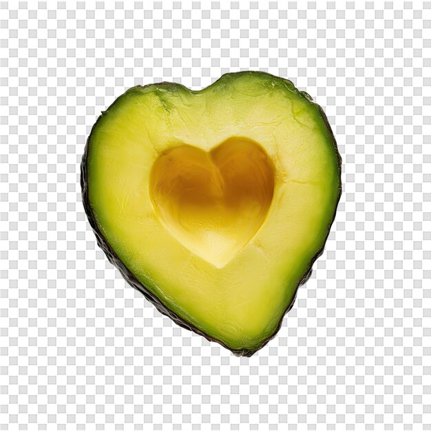 PSD een hartvormige avocado met een in tweeën gesneden hart