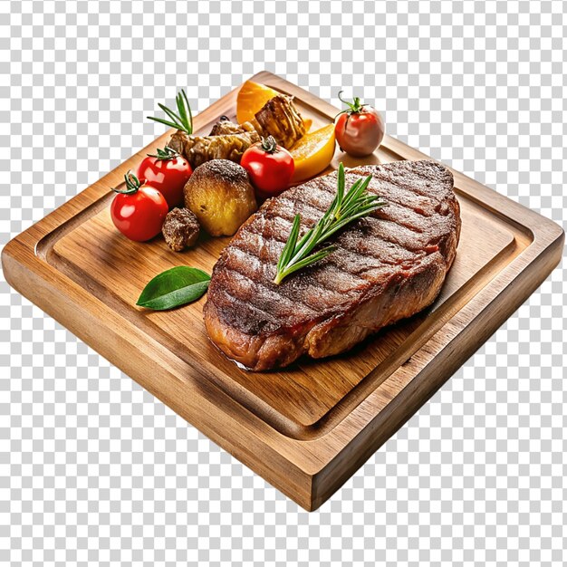 PSD een heerlijke bord steak gekookt tot in de perfectie op een doorzichtige achtergrond