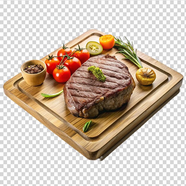 PSD een heerlijke bord steak gekookt tot in de perfectie op een doorzichtige achtergrond