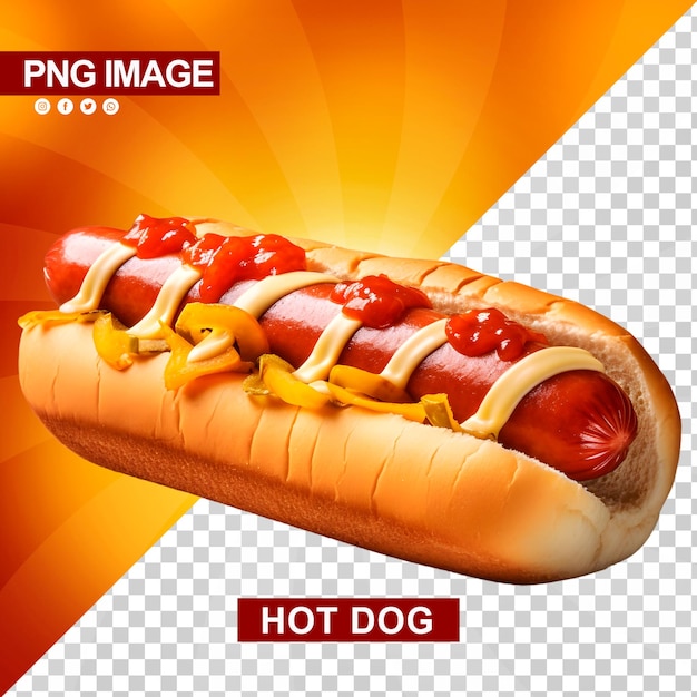 PSD een heerlijke hotdog met ketchup en mosterd