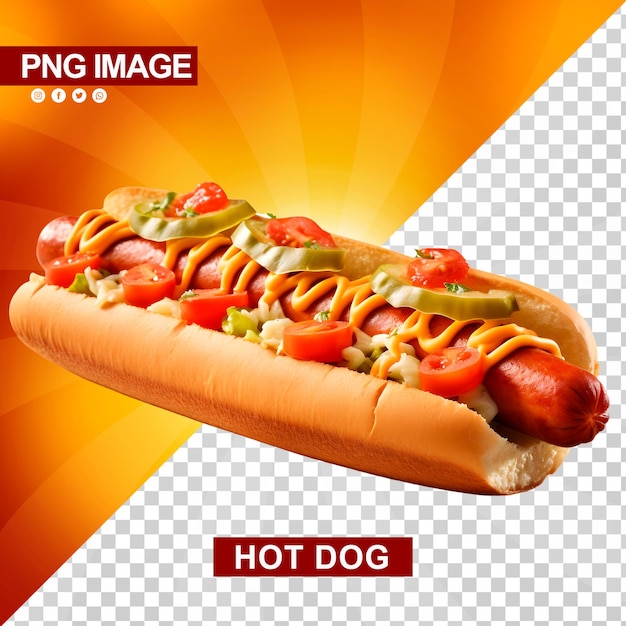 PSD een heerlijke hotdog met ketchup en mosterd