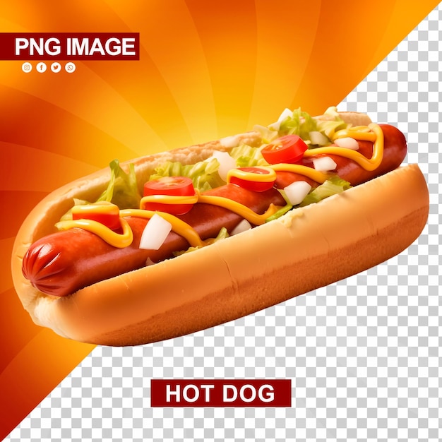 PSD een heerlijke hotdog met ketchup en mosterd