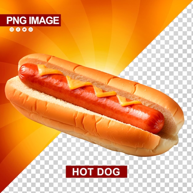 PSD een heerlijke hotdog met ketchup en mosterd