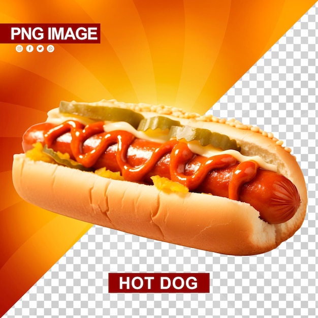 PSD een heerlijke hotdog met ketchup en mosterd