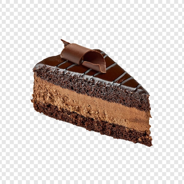Een heerlijke plak chocoladekoek met lagen