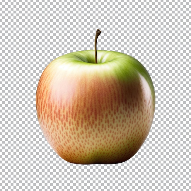 Een hele appel is geïsoleerd op transparante achtergrond rijpe verse appel uitknippad