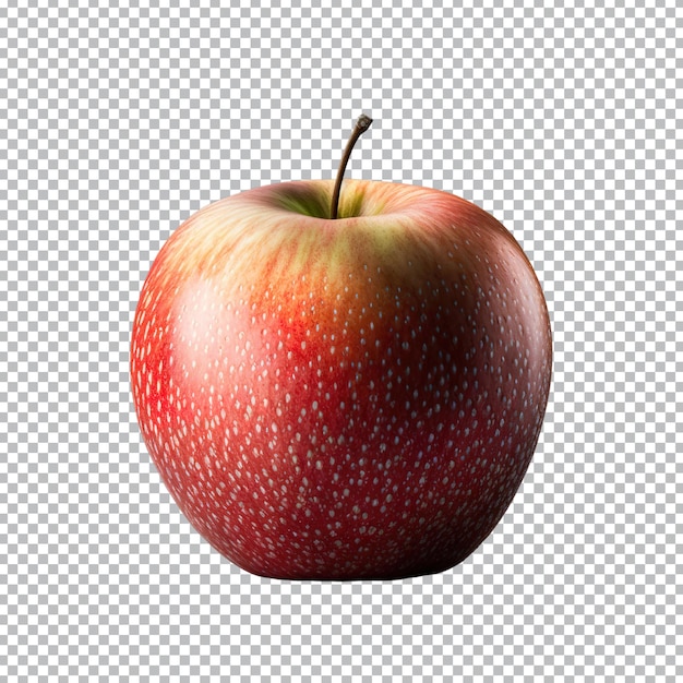 Een hele appel is geïsoleerd op transparante achtergrond rijpe verse appel uitknippad
