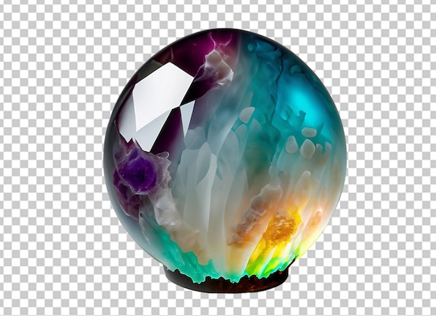 Een holle jelly bol met een geode als gekristalliseerde binnenkant