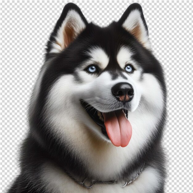 PSD een hond met een label dat zegt husky erop